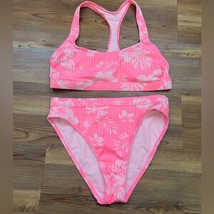 Exhilaration Swim top and bottom, bottom size M, top size L, pink